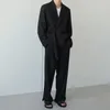 Men's Suits Korean Trend Cotton Suit Coat Loose Casual Bandage Belt Blazers 2024 Autumn Blazer Khaki Clothing
