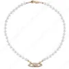 Naszyjniki Saturn Pearl Beaded Diamond Tennis Naszyjnik Srebrny Chains Vintage Trendy Style Desigenr Jewelry210p