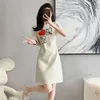 Women Dresses Designer Dress Fashion Short Summer Slim Waist Embroidery Sleeved t Shirt