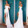 Sukienki z syreny wiejskiej z ramion Designer Wedding Suknia Backless Train Boho ślubne suknie ślubne podzielone