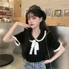 Women's T Shirts T-shirts Women Summer Color Blocking Short Sleeve Tops Lovely Clothes Feminono Kawaii Japan Style 2024 Harajuku Tees