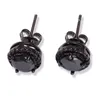 Boucles d'oreilles Stud Hip Hop CZ Bling Out Ourring Bring Black Silver Color Cumbic Zirconia for Men Women Fashion Bijoux