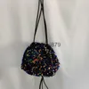 Totes Sequin Siny Beads Evening Party bucket Bags For Women Luxury Designer andbags And Purse 2023 New In Mini Drawstring CrossbodyH24131