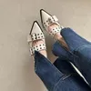 Sandals Summer 2024 Slingback Shoes Gothic Chunky Heels Women's Pumps Rivet Street Style Medium Heel Punk Vintage Casual