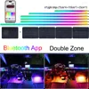 Acessórios interiores 18 em 1 Streamer Symphony Dual Zone App Sounds Lâmpada ambiente Painel do carro Acrílico Neon Strip Atmosfera Luzes LED 12V