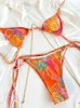 Maillots de bain pour femmes Triangle bikini ensemble maillot de bain imprimé pour femmes 2023 bikini bandage maillot de bain mini string deux pièces Biquini maillot de bain brésilien J240131