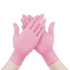 Luvas descartáveis ​​Nitrilo 50 100pcs rosa grau descartável à prova d'água alergia trabalho segurança jardinagem black274d