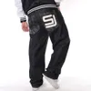 European and American Trendy Men's Clothing Plus Fat Plus Size Long Pants Hip-hop Jeans HIPHOP Street Dance Printed Loose Skateboard Pants