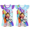 Abiti da ragazza Pigiama per bambini Gabby Cats Abbigliamento estivo Ragazze Gabby's Dollhouse Dress Camicia da notte a maniche corte Bambini Festa di compleanno Abbigliamento per la casa