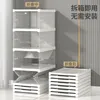 Foldable Integrated Shoe Box Organizer and Storage Boxes Cabinet Transparent Visible Installation Free Rack Home Garden 240125