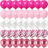 Party-Dekoration, rosafarbene Metall-Latex-Konfetti-Luftballons, Hochzeitsdekorationen, matte Globos, Jahr, Geburtstag