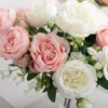 30 cm Silk Peony Artificial Bouquet White Home Diy Decoration Christmas Garden Wedding Office Party Artificial Flowers 240131