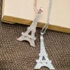 Sihirli Ikery Zircon Crystal Klasik Paris Eyfel Tower Sarkık Kolyeler Kadınlar İçin Gül Altın Renk Mücevher Mücevherleri MKZ13922878