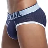 Cuecas jockmail projetado marca homens roupa interior briefs deslizamento malha shorts cueca gay sexy masculino calcinha respirável algodão