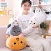 25-100 cm gigantische schattige zachte kat pluche slaap kussen kussen kawaii wit zwart bruin kat zachte pluche speelgoed kinderen kinderen gift 240118