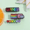 Brooches Gaymer Rainbow Gay Gamer Enamel Pin Cute Cat Pixelated LGBTQ Friendly Brooch Lapel Badge Jewelry Gifts For Friends