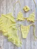 Kobiety stroje kąpielowe Melphieer Women Summer New Clove Bikini 3-częściowy strój kąpielowy Krótki salon plażowy BILESUS BILEM SUT J240131