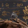 Cluster Ringe Gothic Punk Silber Farbe Dargon Männer Frauen Öffnung Einstellbare Finger Ring Vintage Y2K Ästhetische Trendy Schmuck Drop