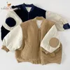 Fashion Baby Girl Boy Corduroy Jacket Infant Toddle Child Bomber Coat Blazer Outwear Patched Spring Autumn Clothes 6M12Y 240125