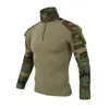 Mens Outdoor Tactical vandring T-shirtsmilitary Army Camouflage Lång ärmjakt Hunting Climbing Shirtmale Andningsbara sportkläder 240131