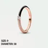 Cluster Rings 925 Sterling Silver Ring Me Series - Diamond Diamond Inlaid Black Drop Gum Rose Gold för kvinnors äktenskapsjubileumsgåva