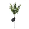 Garden Solar Light Multicolor Changing Led Lights With Faux Lily Imitation Gardenia Bouquet For Patio Lawn Yard