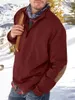 Мужская повседневная куртка на молнии, зимняя мужская толстая куртка с длинным рукавом, половина молнии, модный пуловер с воротником-стойкой, повседневный тонкий 240131