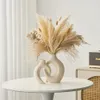 Style nordique Vase décoration maison chambre étagère accessoires en céramique décor bureau étagère Vases décoratifs moderne Pot de fleur 240127