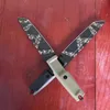 Ny T4000s Survival Straight Knife N690 titanbeläggning Tiger Mönster Tanto Blade Full Tang Gummiplasthandtag Fixade bladknivar med Kydex