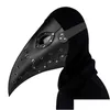 Masques de fête Masque en cuir Peste Tor Hommes Steam Punks Luxe Noir Mort Le Cosplay Beak Prop Masque Halloween X0803 Drop Livraison Ho Dhzwh