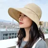 Wide Brim Hats Sun Hat Summer Women Ponytail Visor Uv Protection Bow Beach Yellow Ladies Sunhat Foldable Gorro