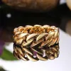 Bandringe MISANANRYNE Herren Cuban Link Ring 925 Silber Überzug CZ Punk Kette Fingerringe für Männer Edlen Schmuck Große Größe Coup236p