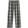 Vêtements de nuit pour hommes 2024 Style tendance coton pyjama à carreaux pantalons pour la maison culotte d'ameublement hommes dormir vêtements amples R61