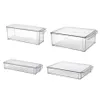 Paquete de 2 - Contenedor de almacenamiento acrílico con tapa y asa para gabinete refrigerador zer - Organizer1264b