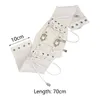 Belts Womens Elastic Waist Belt PU Leather Wide Cinch Girdle Waistband Female Lace Up Stretch Corset For Club Prom Party