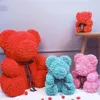 Fast Delivery PE Plastic Artificial Flowers Rose Bear Foam Rose Flower Teddy Bear Valentines Day Gift Birthday Party Spring Decora282a