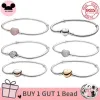 Bangles Hot 925% Sterling Silver Pan Bracelet Adequado para Mulheres Original Amor cheio de zircão Snake Charm Bracelet Diy Alto jóias