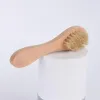Gesichtsreinigungsbürste für Gesichtspeeling, Naturborsten, Peeling-Gesichtsbürsten zum Trockenbürsten, mit Holzgriff, 11 LL