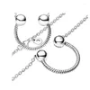 Ciondoli in argento 925 Collana da donna con ciondolo a catena con borchie Creazione di gioielli Ciondolo a forma di luna a forma di U Regalo versatile per collo di perle fai-da-te
