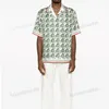 24SS NOWOŚĆ CASABLANCA HAWAII PEACH SHIRT Mężczyźni i kobiety Nowe świadome sny wyspy Sceneria Kolor Temperament Satynowa koszula z krótkim rękawem Casablanca