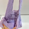 Shoulder Bags Coon Fabric Kniing Tote Bag For Women Luxury Designer andbag and Purses 2023 New In Fasion ollow Out Soulder BeacH24131