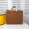 Sunshine Tote Çanta Mektubu Tasarım Amber Çift Tutar Çantalar Kadın Deri Omuz Leopar Birleştirme Crossbody Çantalar Haberci Desi2214