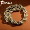 Colliers TOPGRILLZ 30MM chaîne de corde en acier inoxydable couleur or grand collier épais bijoux hip hop pour cadeau de fête pour hommes