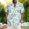 Camicie casual da uomo Giorno di Pasqua Per uomo Elegante cartone animato Camicette con stampa digitale 3d Bottone con risvolto allentato Abbigliamento da spiaggia quotidiano classico hawaiano