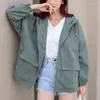 Vestes Femmes Mode À Capuchon Pour Femmes Printemps Automne Lâche Bomber Veste Casual Outwear Baseball Manteau Femme