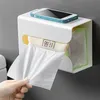 Wall Mounted Adhesive Tissue Box Napkin Holder Desktop Tray Bathroom Paper Towel Storage Box Kitchen Napkin Container Organizer1936