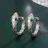 Boucles d'oreilles pendantes en argent Sterling 925, Design Unique, joli cerceau serpent en cristal pour femmes, bijoux à la mode, cadeaux de fête de mariage pour Couple