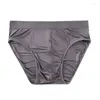 Cuecas de seda amoreira homens suaves briefs bulge bolsa macio confortável knicker lingerie de seda masculino calcinha respirável