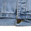 Giacca di jeans in cotone da uomo Casual tinta unita risvolto giacca di jeans monopetto da uomo Autunno Slim Fit giacche da uomo di qualità 240119