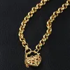 Women Pendant Necklace Chain 18k Yellow Gold Filled Padlock Heart Jewets Gift Högkvalitativ polerad249f